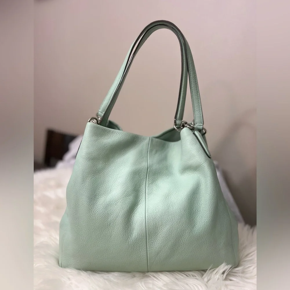 Coach Mint Green #F35723 Leather Shoulder Bag